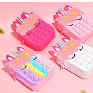 Gifts for Kids Rainbow Unicorn Purse Bag for Girls and Women, Fashion Pop Purse Push Bubbles Fidget Toy, Wallet Ladies Bag Silica Dimple Crossbody Bags For Girls