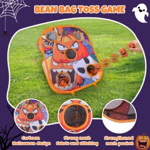 3-in-1 Halloween Bean Bag Toss Game with Soccer Ball Game, Gentle Darts Game for Kids, Collapsible Bean Bag Toss Game for Kids, Kids Bean Bag Toss, Halloween Outdoor Game for Kids