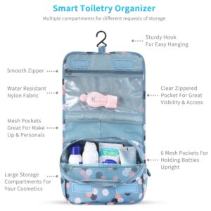 Sampees Portable Hanging Toiletry Bag Travel Makeup Pouch Waterproof Organizer Multifunction Cosmetic Bag for Women Girl