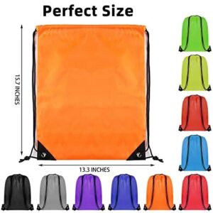 GoodtoU Drawstring Backpack 40 Pcs Cinch Bags Drawstring Bags Bulk Nylon Draw String Sport Bag, 10 Colors