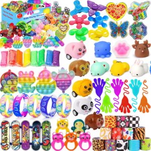 60 pcs party favors for kids, pop fidget toys, treasure box toys, classroom prizes, pinata filler, goodie bag stuffers, treasure chest, prize box toys for boys girls