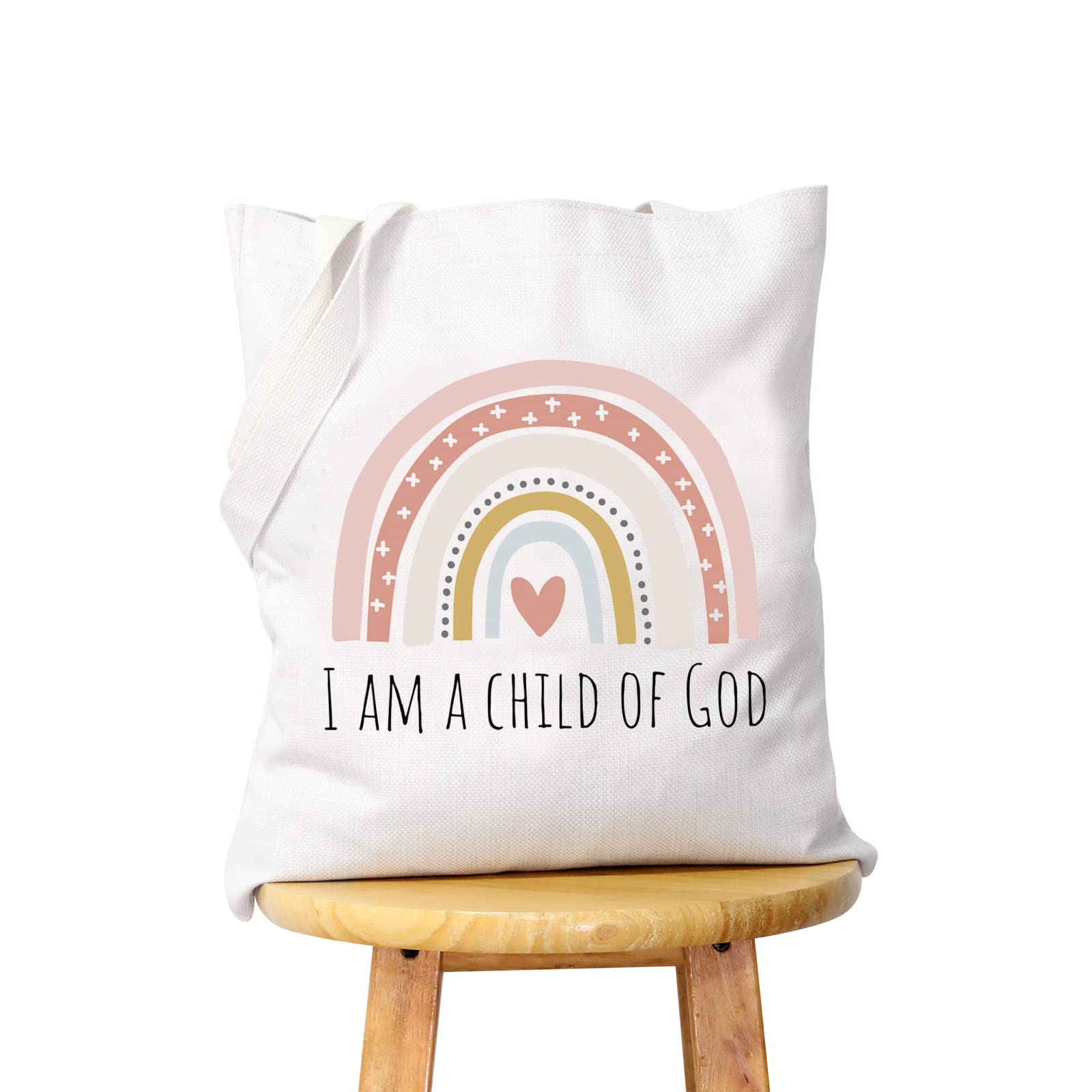 WCGXKO Religious Gift Goddaughter Gifts I am a Child of God First Communion Gifts Baptism Gifts for Godchild (I am a Child of God tote)