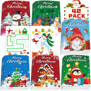 42 Pack Christmas Coloring Books for Kids, Xmas Party Favors Stockings Goodie Bags Stuffer Filler Bulk Gifts Mini Coloring Books for Boys Girls Holiday Party School Classroom Activity Supplies