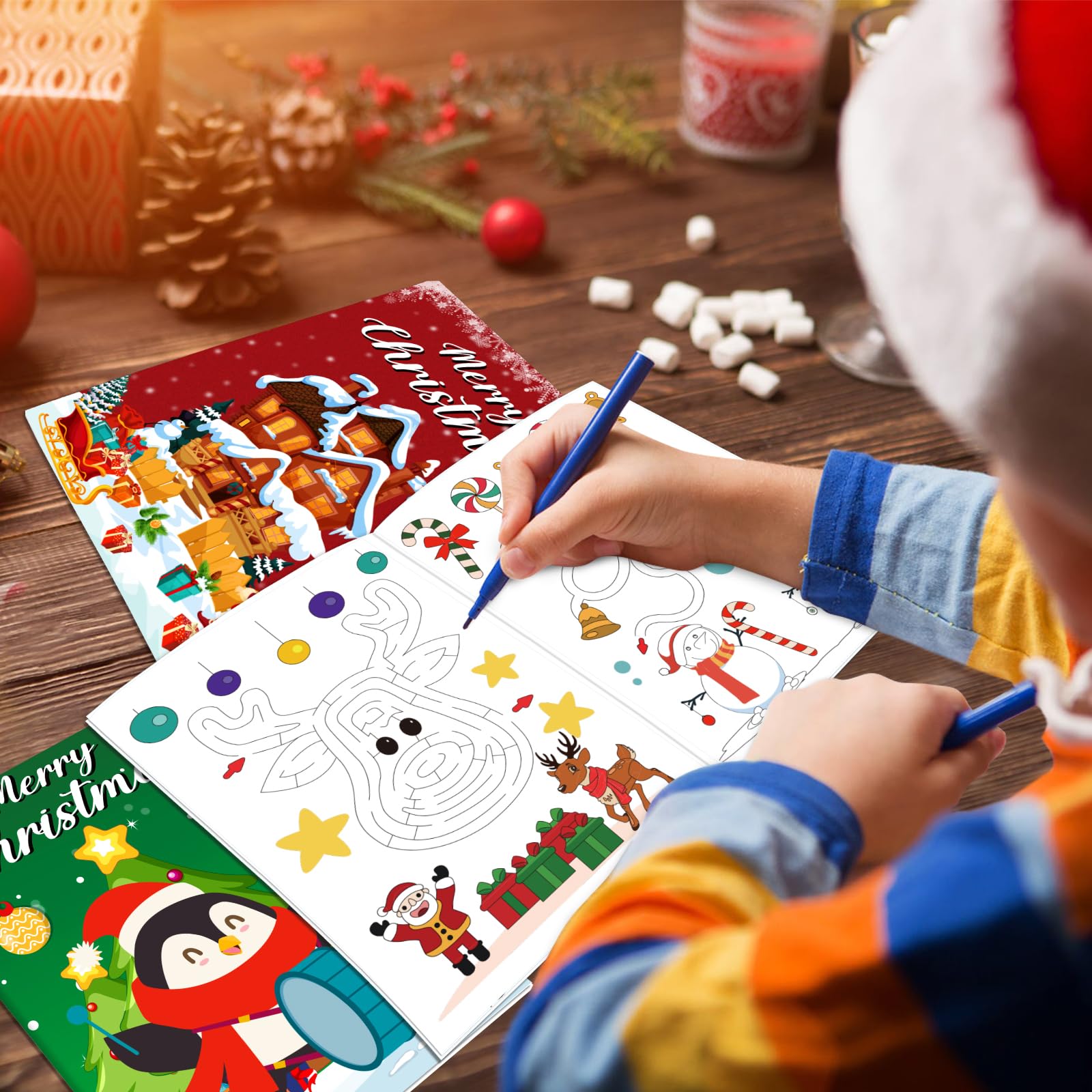 42 Pack Christmas Coloring Books for Kids, Xmas Party Favors Stockings Goodie Bags Stuffer Filler Bulk Gifts Mini Coloring Books for Boys Girls Holiday Party School Classroom Activity Supplies