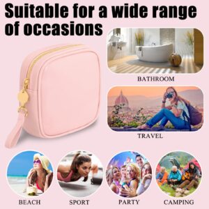 EXQUILEG Small Makeup Bag for Purse - Cosmetic Bag Travel Pouch, Mini Makeup Zipper Pouches, Cute Make up Bags Organizer for Women and Girls (Pink)