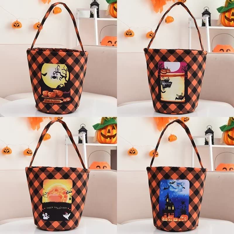 Halloween Trick or Treat Bags Halloween Candy Buckets Fabric Tote Gift Bags for Halloween Parties