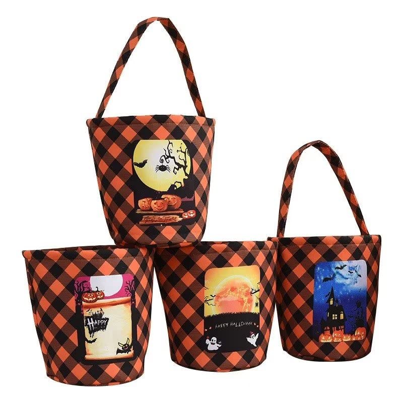 Halloween Trick or Treat Bags Halloween Candy Buckets Fabric Tote Gift Bags for Halloween Parties