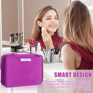 Queboom Travel Makeup Bag Cosmetic Bag Makeup Bag Toiletry bag for women and men (Deep purple)