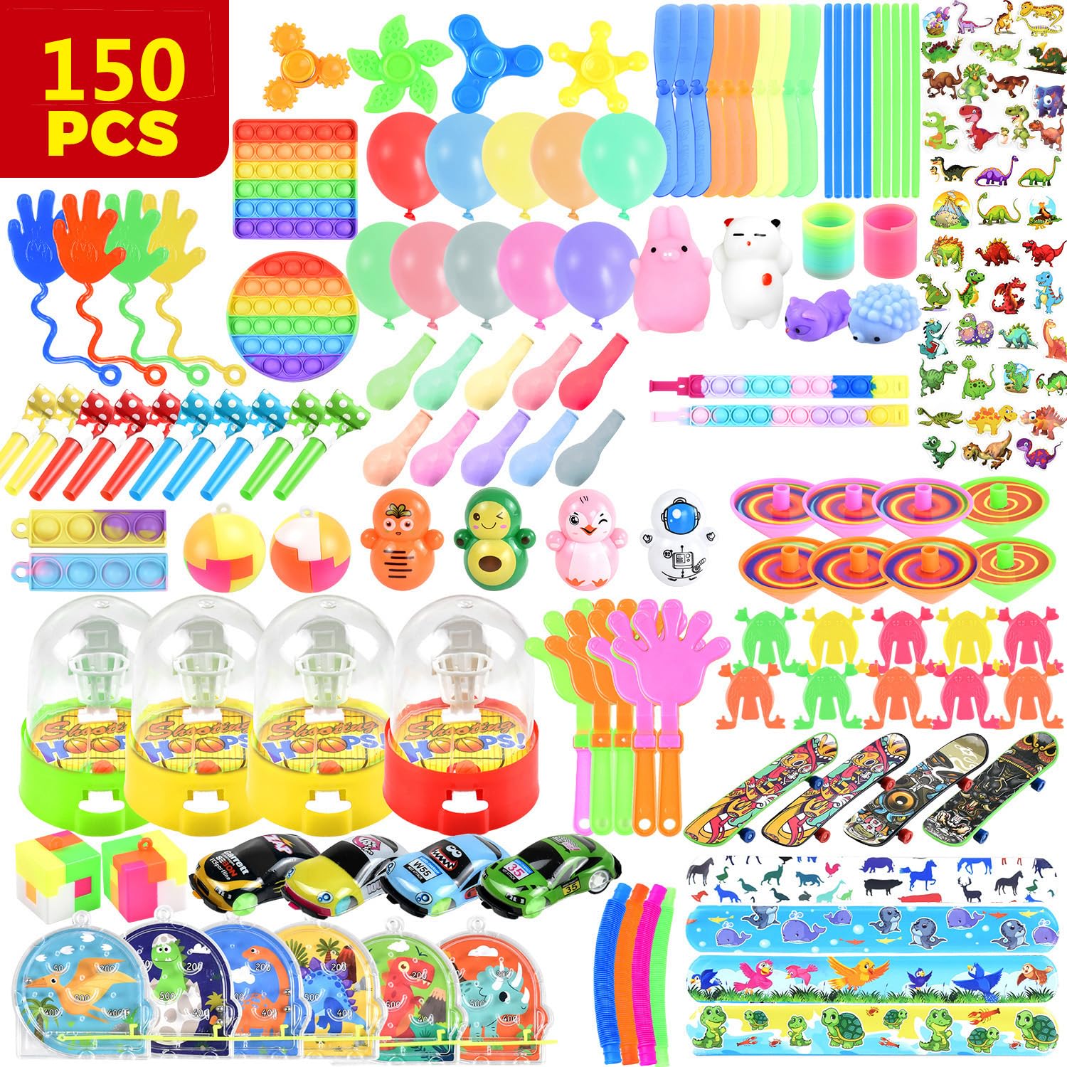 soi-meme 150 pcs Party Favors for Kids, Pinata Stuffers Goodie Bags Fillers for Kids Birthday Party Treasure Box Prize Box Toys for Kids Classroom Assortment Party Toys Fidget Party Favors Bulk