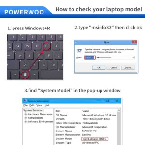 POWERWOO 3RNFD Replacement Battery for Dell Latitude 14 7000, E7450 E7440 Series PFXCR 34GKR F38HT G95J5 3RNFD G0G2M T19VW 909H5 0G95J5 5K1GW 451-BBOG PFXCR F38HT 451-BBFV 451-BBFT 451-BBFY 38Wh 7.4V