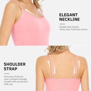 Air Curvey 4 Piece Women's Camisole Tops Basic Undershirts Camisoles Adjustable Spaghetti Strap Tank Top Black Gray White Pink M