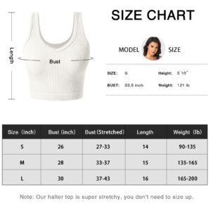 3 Pieces Womens Tank Tops Cute Sexy Going Out Ribbed Summer Tops Black White Crop Tops for Women(S055M-heibailv)