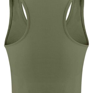 Boao 4 Pieces Basic Crop Tank Tops Sleeveless Racerback Crop Top for Women (Black, White, Army Green, Coffee, Small)