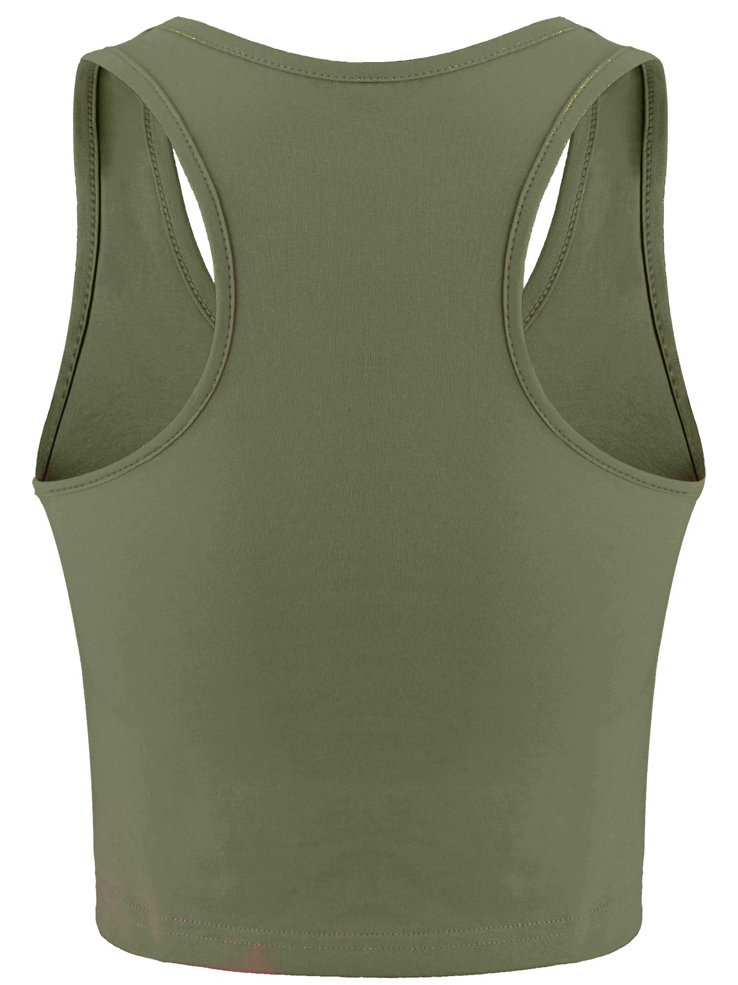 Boao 4 Pieces Basic Crop Tank Tops Sleeveless Racerback Crop Top for Women (Black, White, Army Green, Coffee, Small)