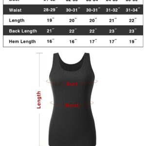 Air Curvey 4 Pcs Tank Tops for Women Sleeveless Top Basic Layering Tanks Undershirt Black Grey White Pink S