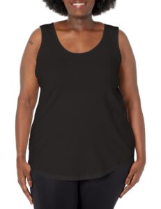 just my size womens shirt-tail tank top and cami shirts, black, 2x us