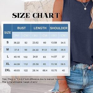 KKJ 2 Pack Womens Tank Tops Crew Neck Sleeveless Summer Cute Tops Loose Fit Basic Workout Casual Shirts 2024 Fashion Clothes