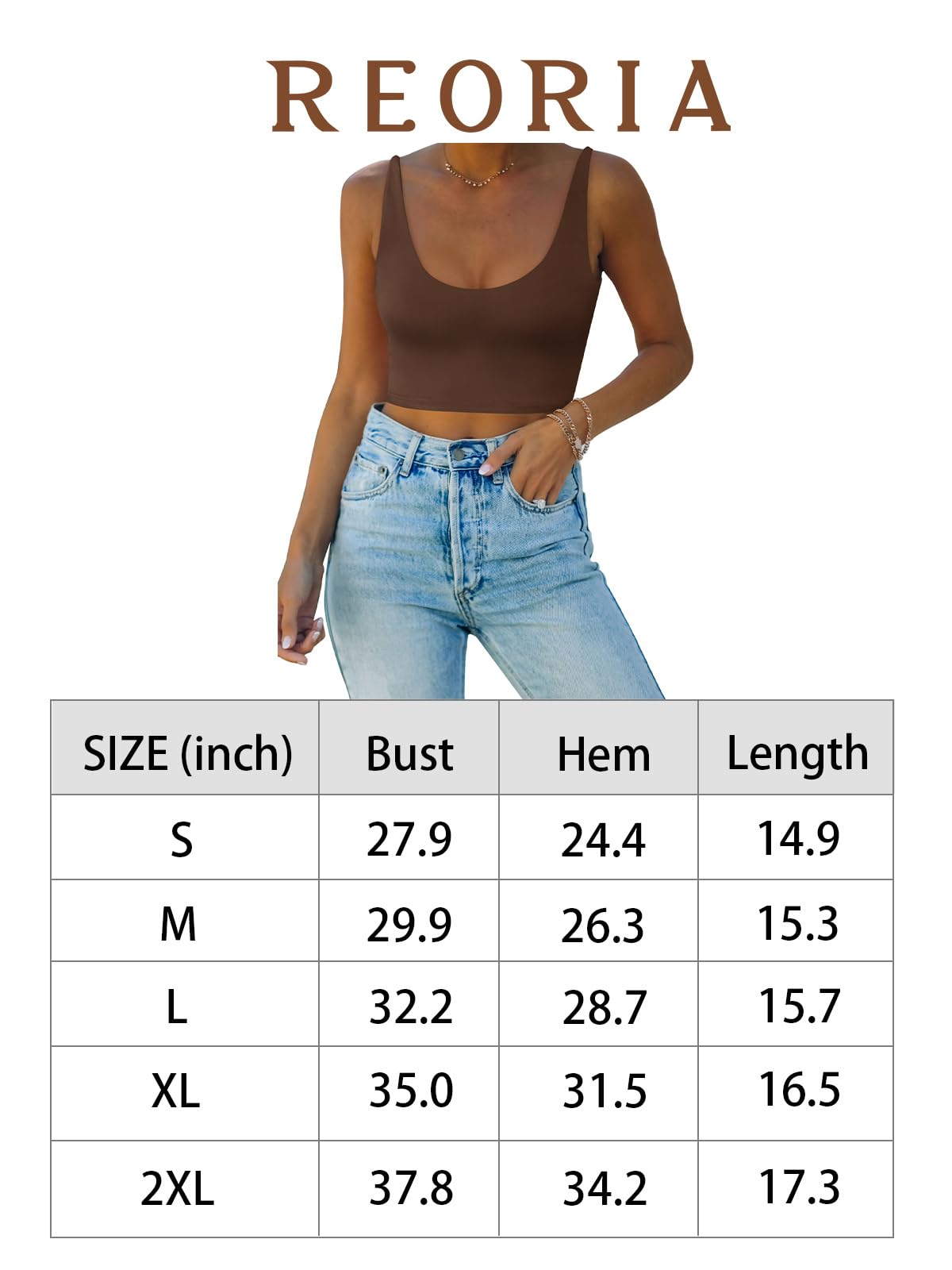 REORIA Women's Summer Sexy Casual Deep Scoop Neck Double Lined Adjustable Spaghetti Strap Cami Camisole Seamless Sleeveless Cropped Tank Top Cute Yoga Crop Tops Nude Small