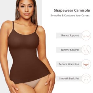 FeelinGirl Women's Compression Tank Top Seamless Body Shaper Camisole Shapewear Tank Tops for Women Brown L