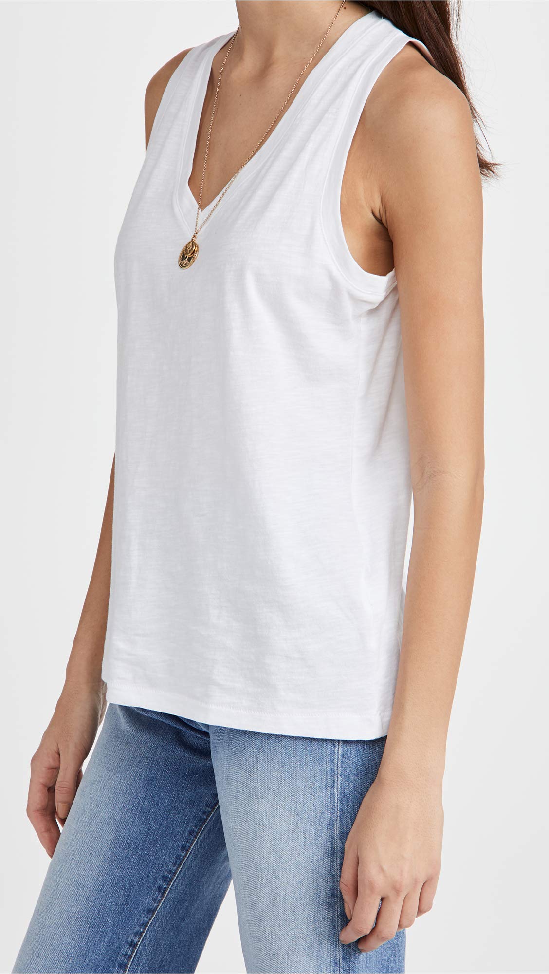 Madewell Women's Whisper Cotton V-Neck Tank, Optic White, S