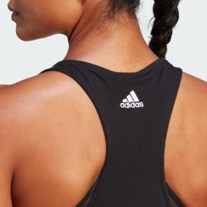 adidas womens Essentials Loose Logo Tank Top Shirt, Black/White, Small US