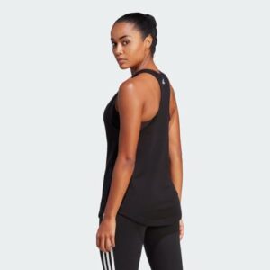 adidas womens Essentials Loose Logo Tank Top Shirt, Black/White, Small US