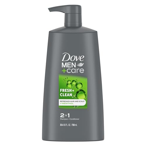 DOVE MEN + CARE 2-in-1 Shampoo and Conditioner Fresh and Clean 4 Count Nourishes and Invigorates Helps Strengthen Hair 25.4 oz