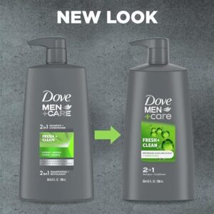 DOVE MEN + CARE 2-in-1 Shampoo and Conditioner Fresh and Clean 4 Count Nourishes and Invigorates Helps Strengthen Hair 25.4 oz