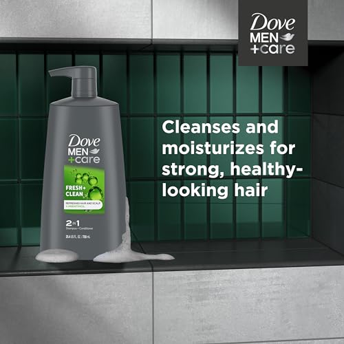 DOVE MEN + CARE 2-in-1 Shampoo and Conditioner Fresh and Clean 4 Count Nourishes and Invigorates Helps Strengthen Hair 25.4 oz