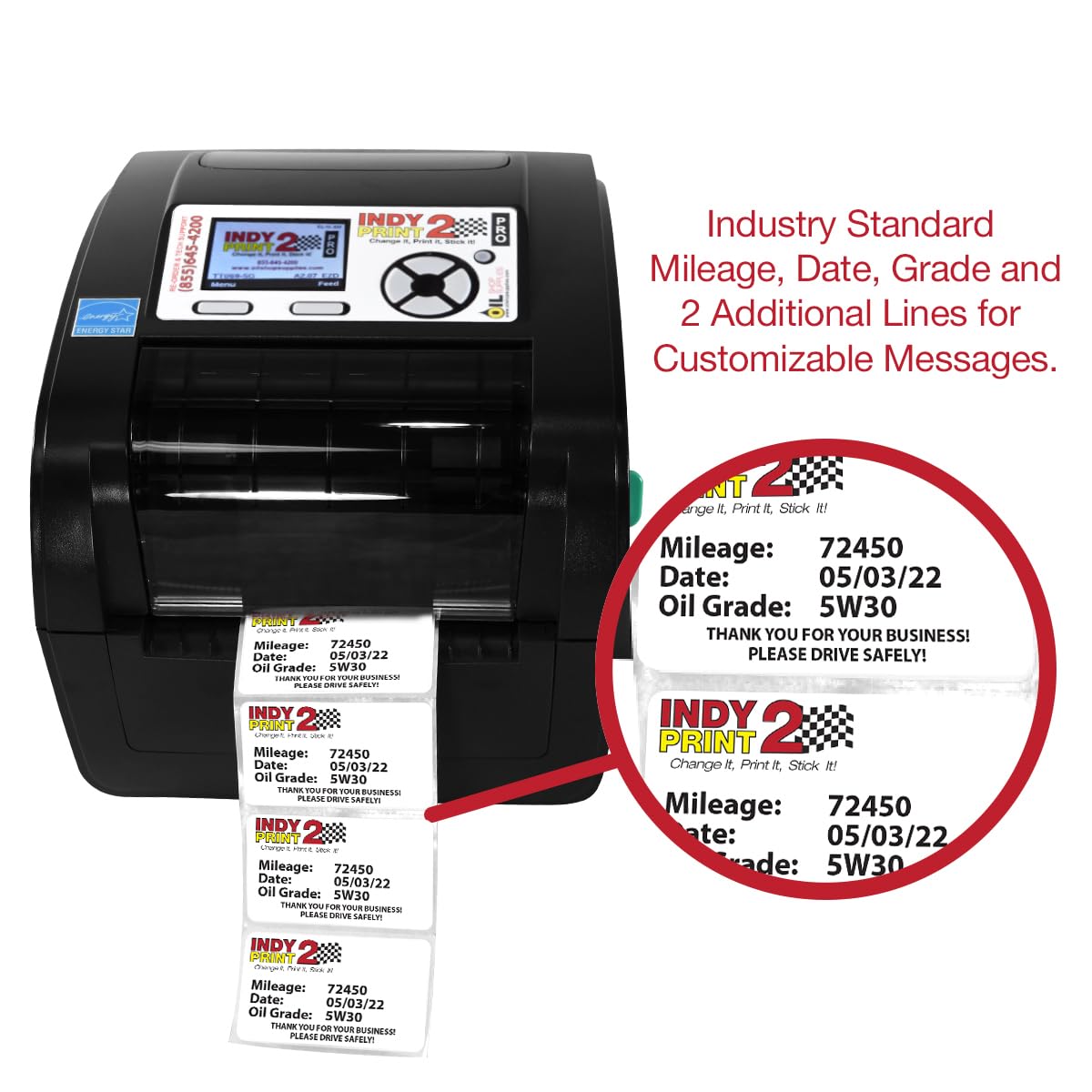 Oil Change Reminder Printer - System Kit w/ 1000 Stickers + Ink Ribbon