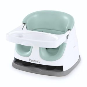 ingenuity baby base 2-in-1 booster feeding and floor seat with self-storing tray - mist