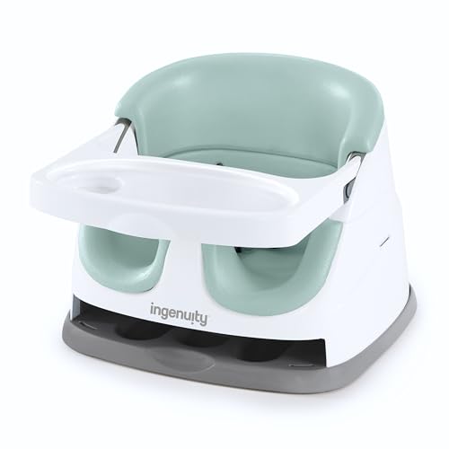 Ingenuity Baby Base 2-in-1 Booster Feeding and Floor Seat with Self-Storing Tray - Mist