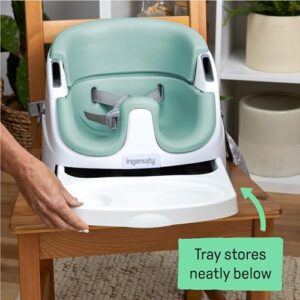 Ingenuity Baby Base 2-in-1 Booster Feeding and Floor Seat with Self-Storing Tray - Mist