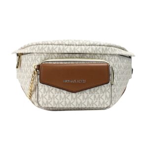 Michael Kors Women Maisie Large 2 In 1 Waistpack Fanny Pack Belt Bag (Vanilla)