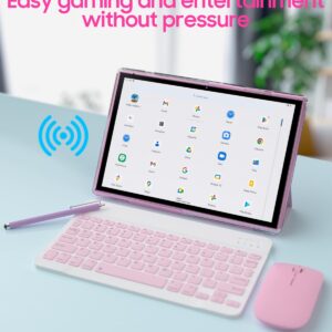 Tablet 2 in 1 Android 11 Tablets with Keyboard 10 inch Tabletas, Include Mouse Stylus Case Tempered Film, 6000mAh Tablet 32GB ROM 512GB Expandable Tableta, 8MP Dual Camera, WiFi BT Google Tablet PC.