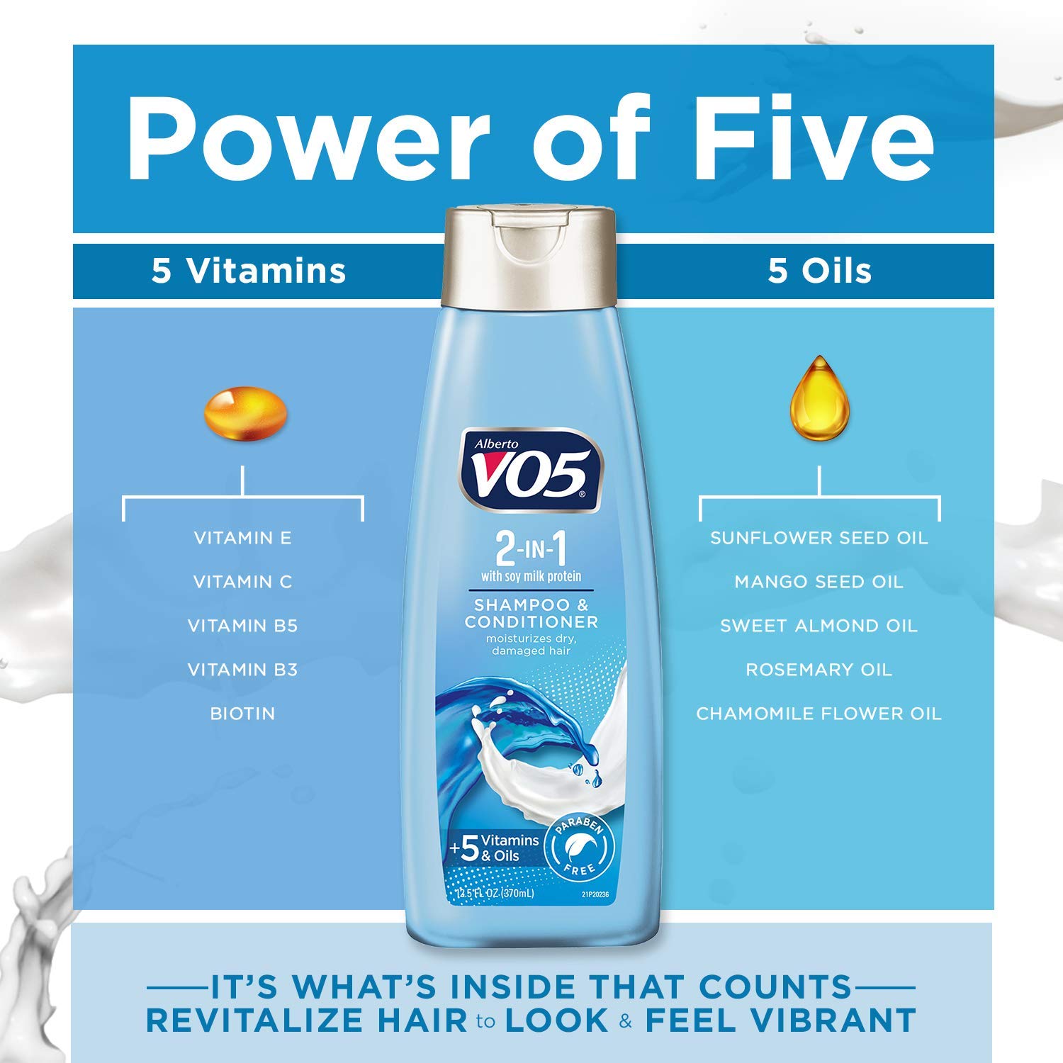 VO5 Shampoo/Conditioner 2 in 1 Moisturizing 12.5 Oz