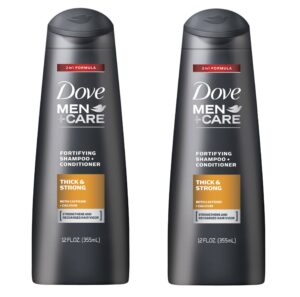 dove men+care thick and strong fortifying 2in1 shampoo and conditioner 12 fl oz - pack of 2