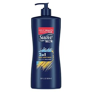 suave men 2 in 1 hair and body wash 28 oz