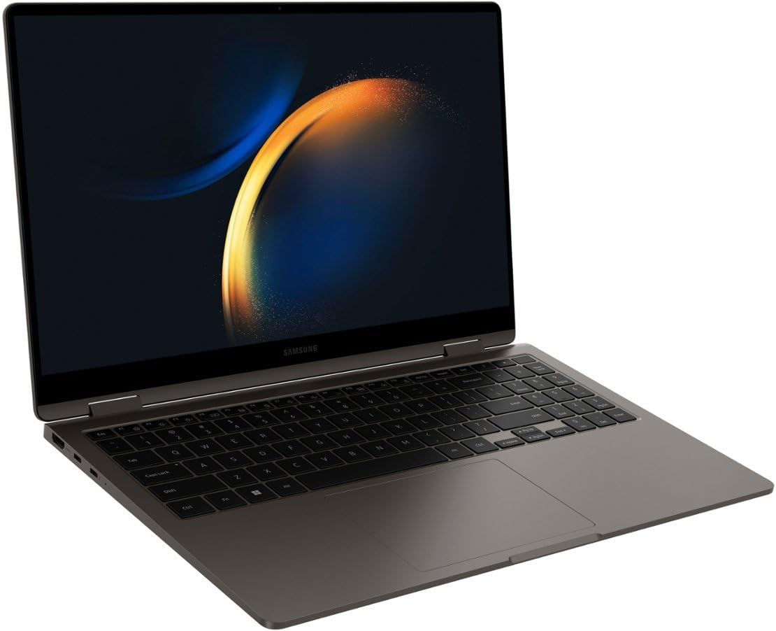 Samsung Galaxy Book3 360 2-in-1 Laptop 15.6"" FHD AMOLED Touchscreen 13th Gen Intel 12-Core i7-1360P 16GB RAM 2TB SSD Backlit Fingerprint Thunderbolt Fast Charging Long Battery Life Win11 Gray, Black