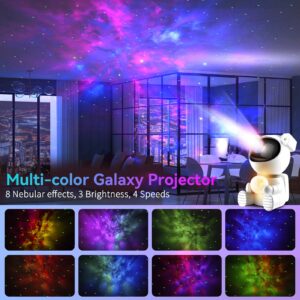 Astronaut Galaxy Projector Light, 2 in 1 Star Projector Light with Moon Lamp, Galaxy Night Light with 360° Adjustable & Remote Control, Gifts for Kids/Adults, Decor for Bedroom/Home/Party