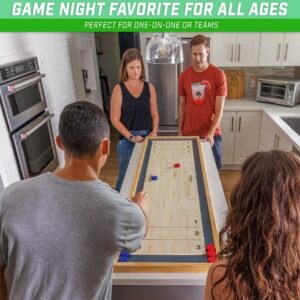 GoSports Shuffleboard and Curling 2 in 1 Board Games - Classic Tabletop or Giant Size - Choose Your Style