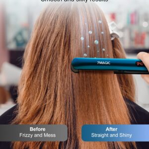 Negative Ion Flat Iron Hair Straightener, Ceramic Hair Straightener with LCD, 1" Flat Iron with 11 Heat Settings, Professional 2 in 1 Hair Iron for Thick Hair, Anti Static & Auto Shut-Off