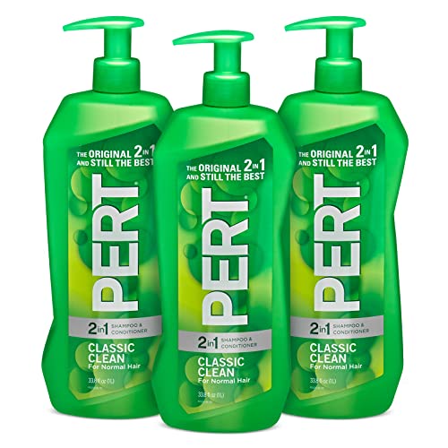 2-In-1 Shampoo and Conditioner by Pert - 33.8 Fl Oz - for Normal Hair - Classic Clean for Healthy and Strong Looking Hair - Removes Build-Up and Gently Moisturizes