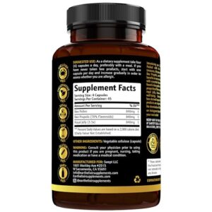 Earth Elixir 3-in-1 Bee Pollen Organic 840mg (180 Caps) W/ 840mg Bee Propolis Capsule & 840mg Royal Jelly Capsule - 3rd Party Tested - Bee Pollen Supplement - Organic Bee Pollen Capsule -No Fillers