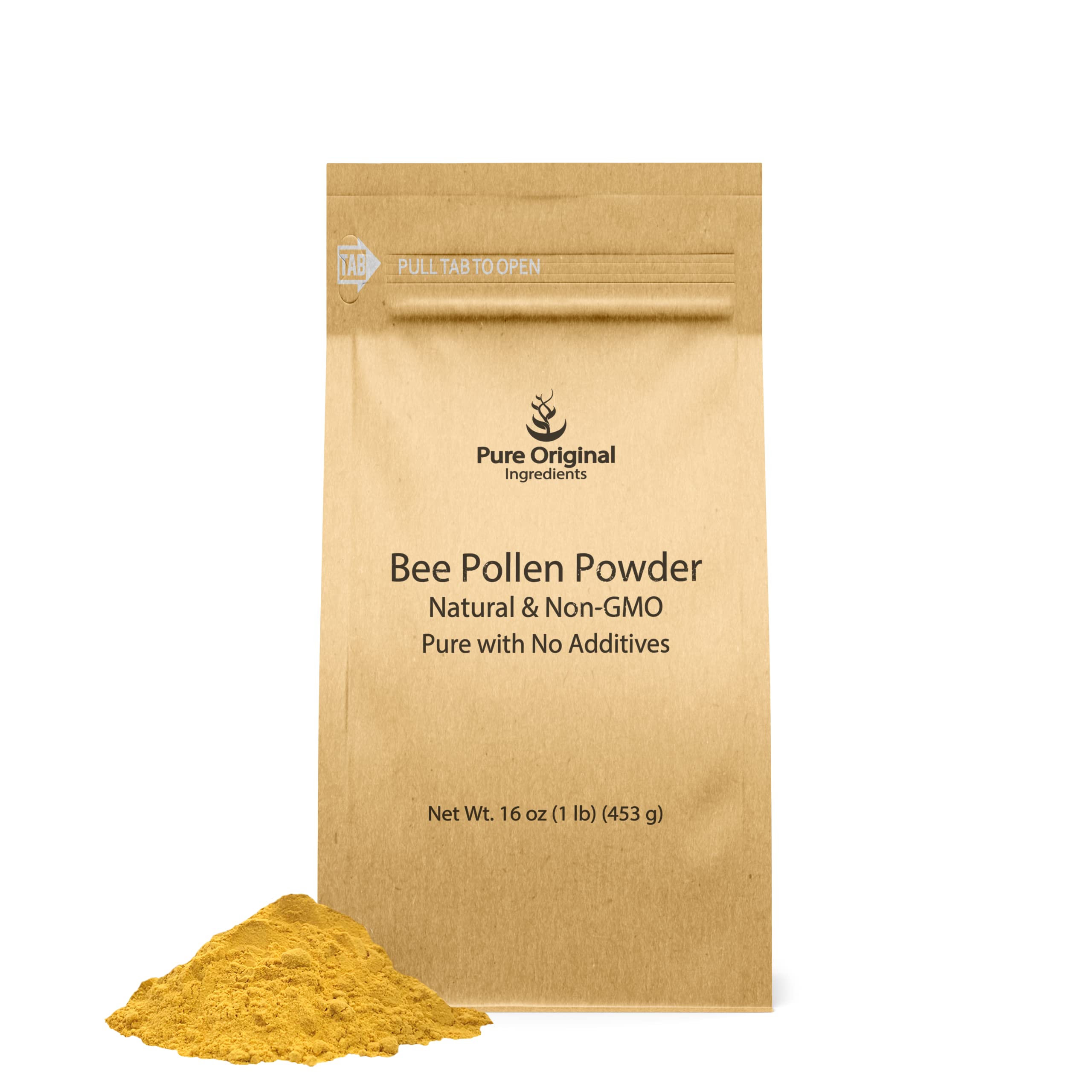 PURE ORIGINAL INGREDIENTS Bee Pollen Powder, 1 lb, No fillers, Undiluted Supplement