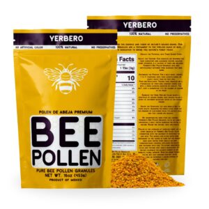 YERBERO - Premium Bee Pollen Granules 16oz (1 LB) (456g) Bag | 100% Natural Pure Wild Raw Sweet Aromatic Rich Flavor | Polen de Abeja 100% Natural.