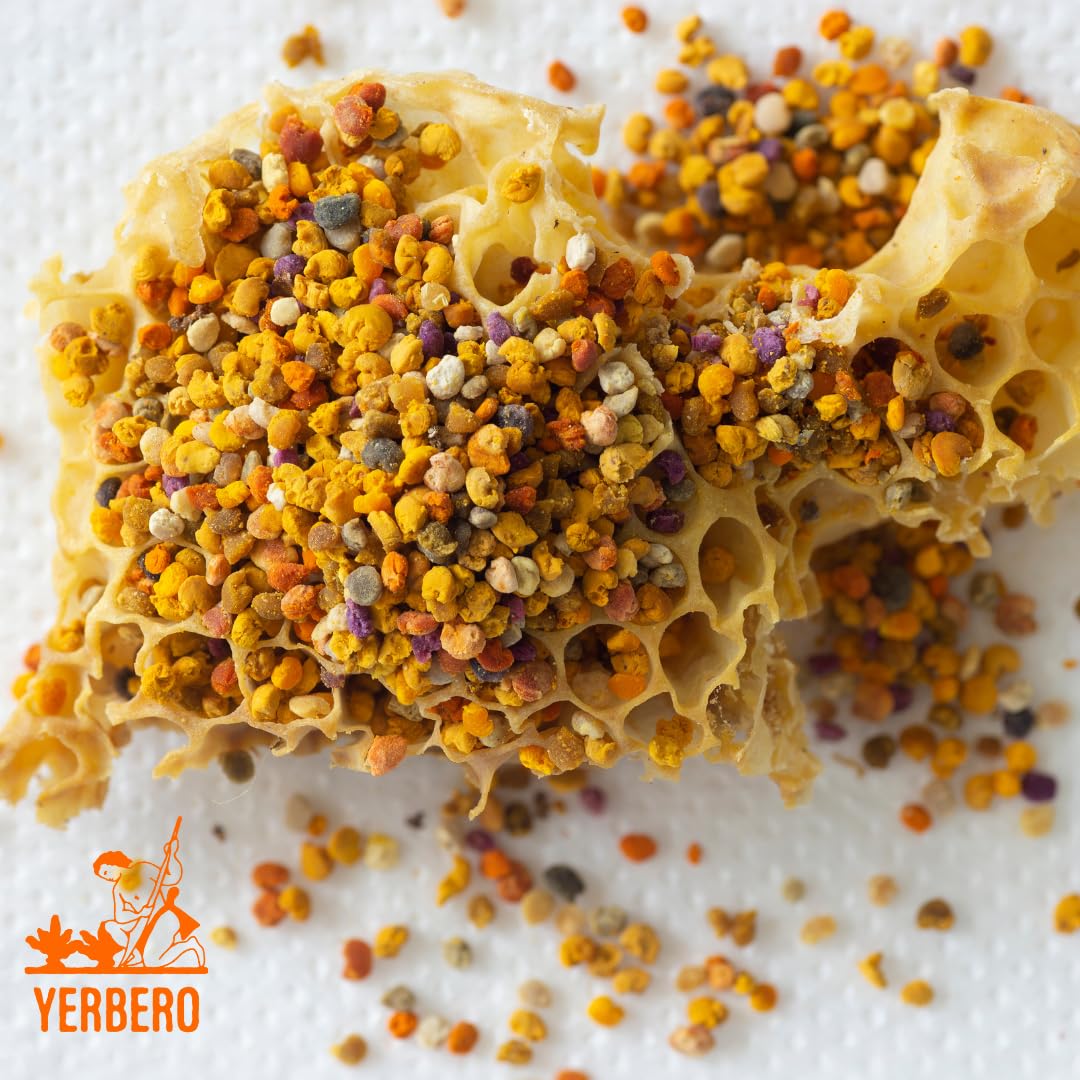 YERBERO - Premium Bee Pollen Granules 16oz (1 LB) (456g) Bag | 100% Natural Pure Wild Raw Sweet Aromatic Rich Flavor | Polen de Abeja 100% Natural.