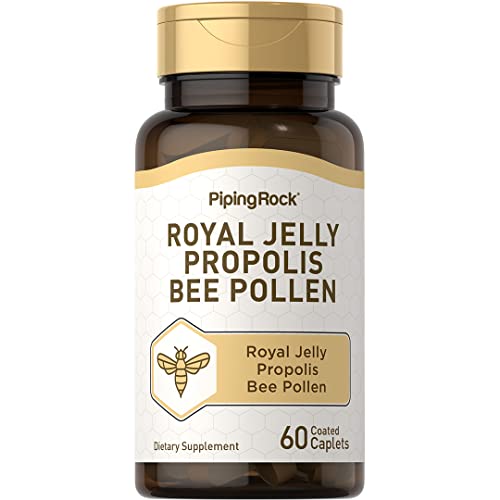 Piping Rock Royal Jelly Propolis Bee Pollen | 60 Caplets | Vegetarian, Non-GMO, Gluten Free Supplement