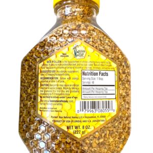 Bee Pollen 8 oz. Pure Premium Natural Wildflower Bee Pollen Packed with approximately 250 Powerful substances, including enzymes, vitamins, minerals, lipids and fatty acids, amino acids! Keto Friendly