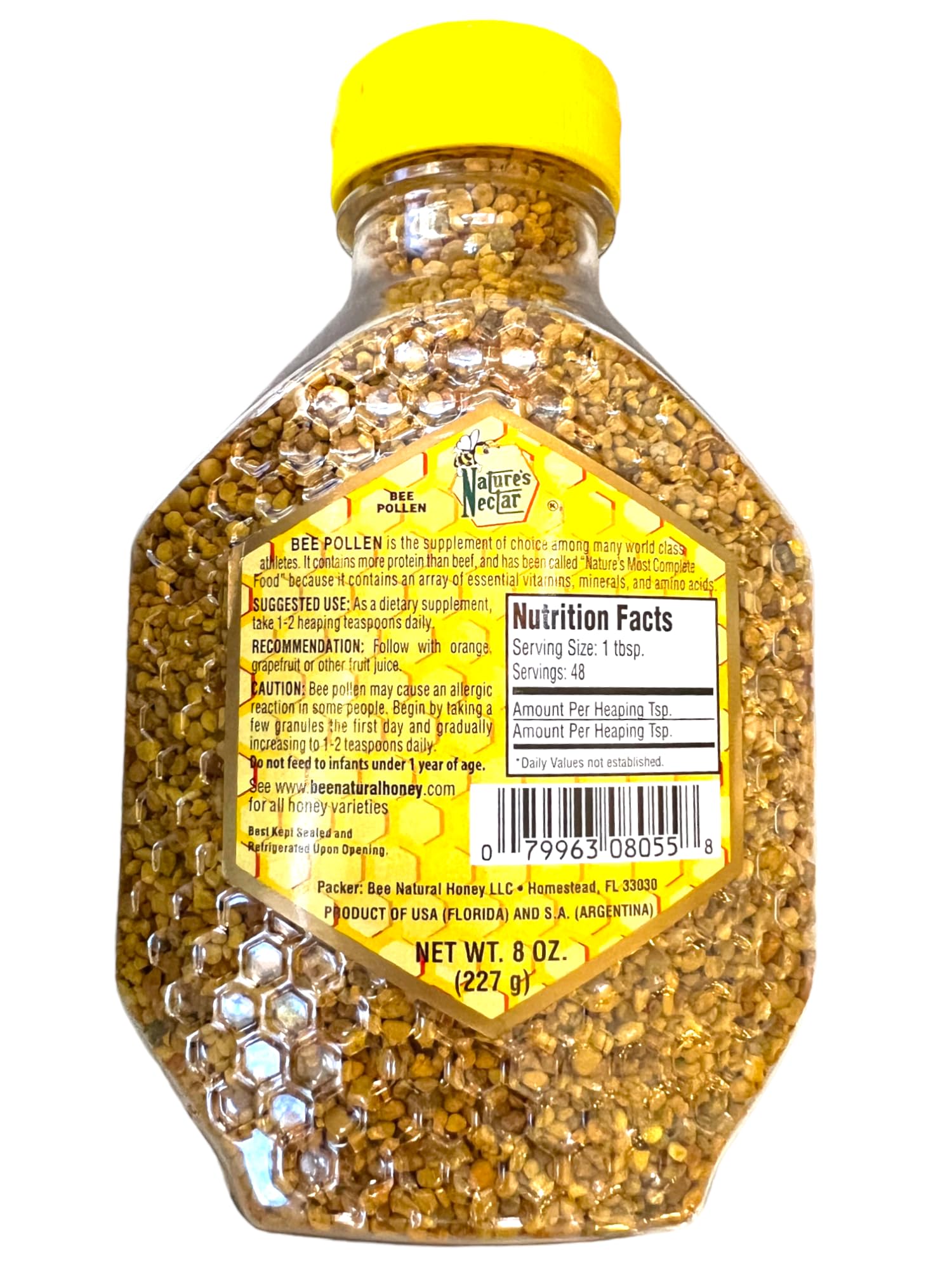 Bee Pollen 8 oz. Pure Premium Natural Wildflower Bee Pollen Packed with approximately 250 Powerful substances, including enzymes, vitamins, minerals, lipids and fatty acids, amino acids! Keto Friendly